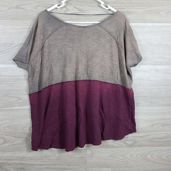 TP + XS + Women's Oversized Slouch Top Hi Low Hem - Picture 3 of 5
